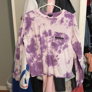 Purple tie dye low cut shirt